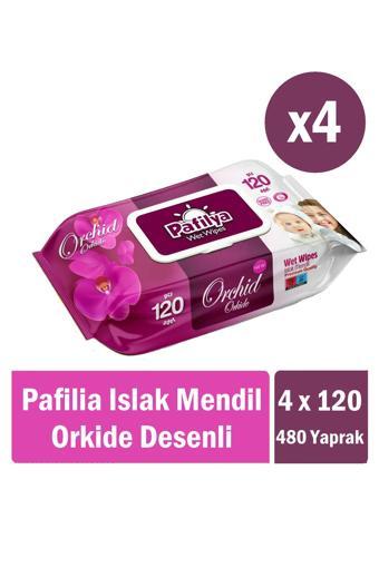 Pafilya Orkide Desenli Islak Havlu Mendil 4X120 (480 Yaprak)