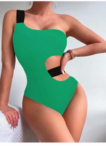 Çizgili özel kumaşlı Cut Out Mayo DB200727M