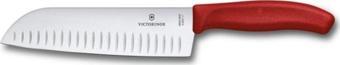 Victorinox Kırmızı Swiss Classic Geniş Ağızlı Santoku Bıçağı 17 Cm Vt 6.8521.17b