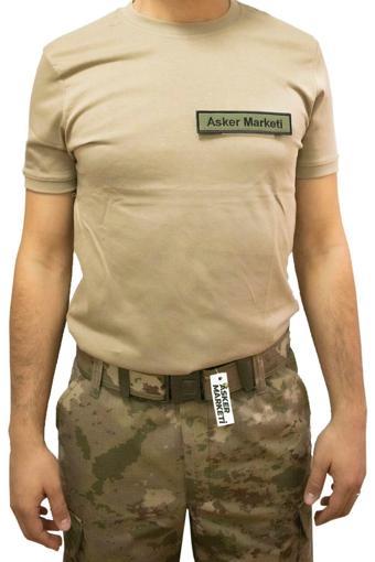 Asker Marketi Yeni Askeri Tişört - Yeni Tsk Kamuflaj Cırt Cırtlı Peç Alanlı T-Shirt XL