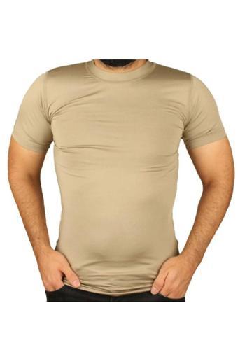 Asker Kolisi Erkek Bej Slim Fit Tişört S