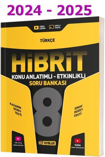 Hız Yayınları 8. Sınıf Hız 2024-2025 Lgs Hibrit Türkçe Soru Bankası - Hız Yayınları