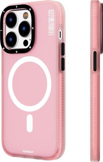 YoungKit iPhone 14 Pro Uyumlu Kılıf Magsafe Kablosuz Şarj Özellikli Colored Sand Serisi Kapak