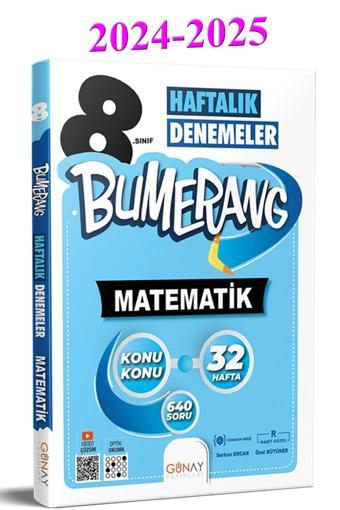 Günay Yayınları 2025 8.Sınıf Lgs Bumerang 32’Lik Haftalık Matematik Denemeleri - Günay Yayınları