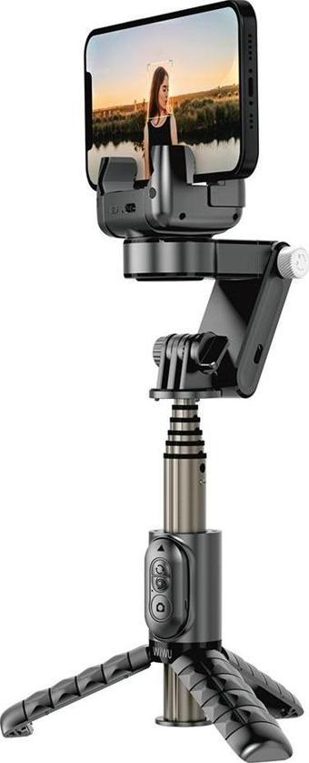 Wiwu Gimbal Sabitleyici Wi-SE006 Çok Fonksiyonlu Işıklı Tripod Selfie Çubuğu Max 770 mm