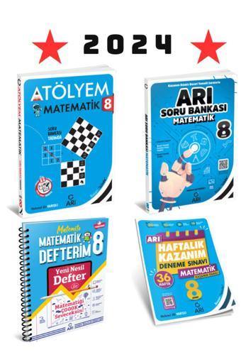 Arı 2024 Lgs 8. Sınıf Matematik Atölyem + Soru Bankası + Defter + Deneme Seti - Arı