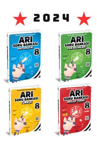 Arı 2024 Lgs 8. Sınıf Matematik + Fen Bilimleri + Türkçe + Sosyal Bilgiler Soru Bankası - Arı