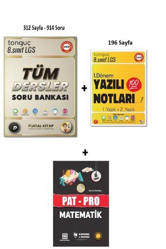 Tonguç Yayınları 8. Sınıf Tüm Dersler Soru Bankası + 8. Sınıf Yazılı Notları 1. Dönem 1 Ve 2. Yazılı - Tonguç Yayınları