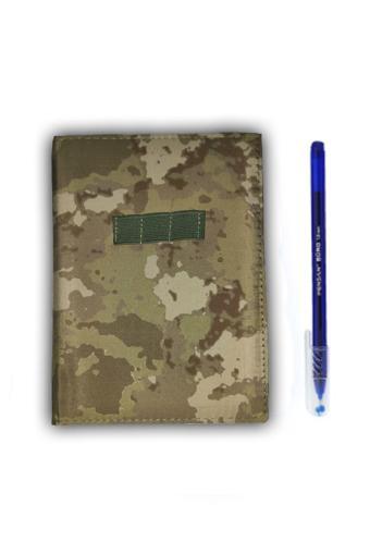 Asker Kolisi Kamuflaj Desenli Askeri Not Defteri - Kareli (20 Cm - 14.5 Cm)