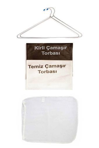 Asker Kolisi Asker Dolabına Kirli Temiz Torbası - Çamaşır Filesi - 2'Li Dolap Askısı