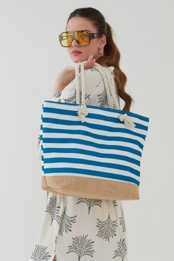 Bakacstore Kadın Deniz Plaj Çantası Çok Renkli Fermuarlı Yumuşak Saplı New Season Özel Renk