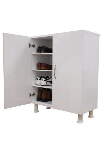 Alesta Life 2 Kapaklı 4 Raflı Ayakkabılık Beyaz 70x33x86 cm