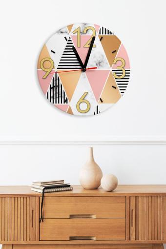 Artavessa Dekoratif Ahşap Mdf 3D Efektli 5Mm Duvar Saati - Model 24
