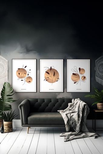 Artavessa 3 Parça Çerçeve Görünümlü Mdf Tablo Seti