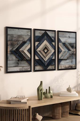 Artavessa 3 Parça Siyah Çerçeve Görünümlü Mdf Poster Tablo Seti - Set 6