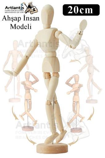 Ahşap İnsan Modeli 20 cm 1 Paket İnsan Figürlü Ahşap Model Manken Resim Ressam Eğitimi Tahta Adam Kukla Stilist