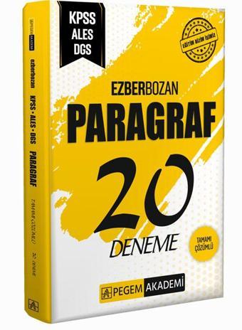 Ezberbozan KPSS ALES DGS Paragraf 20 Deneme - Pegem Akademi Yayıncılık