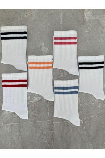 Sky Socks 6'Lı Çemberli Set Unisex Kokulu Tenis Kolej Çorap