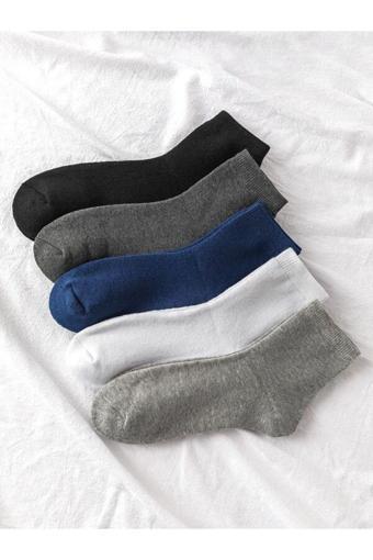 Sky Socks 5'Li Erkek Düz Renkli Ekonomik Paket Spor Soket Çorap