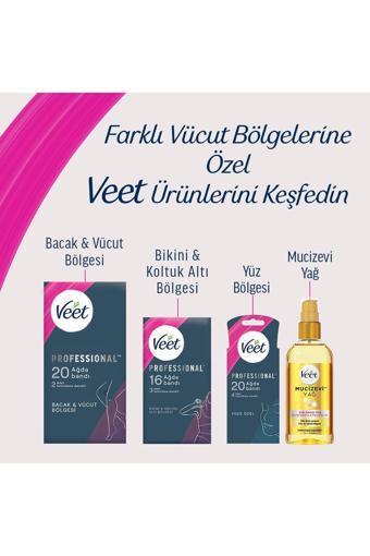 Veet Professional Ağda Bandı Hassas Ciltler Için Bacak&vücut Bölgesi Süper Fırsat 40’lı Paket