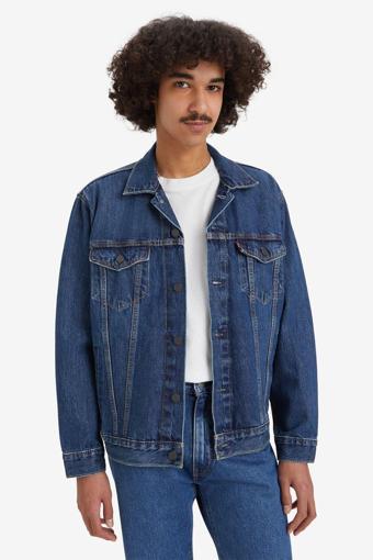 Relaxed Fit Trucker Tr Little Fighter Erkek Mavi Kot Ceket 001TP-0002