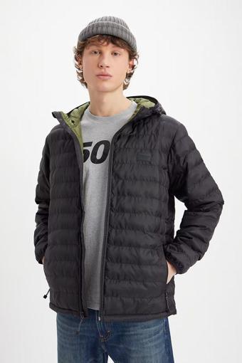 Kapüşonlu Fermuarlı Regular Fit Şişme Mont Erkek MONT