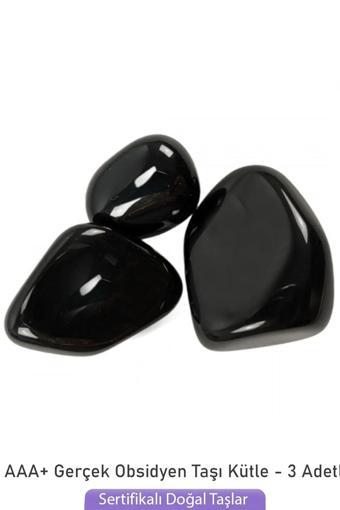 Sertifikalı Tamburlanmış Obsidyen Taşı Kütle (3 ADET)