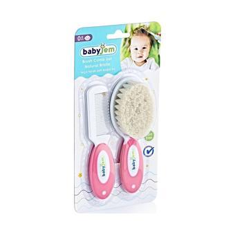 Babyjem Doğal Kıl Fırça Tarak Seti 519 Pembe