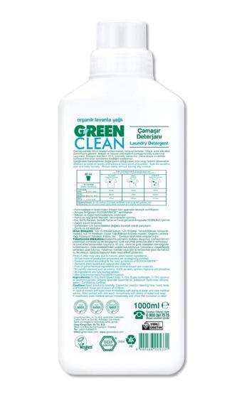 Green Clean Bitkisel Çamaşır Deterjanı 1000 ml (20 Yıkama)