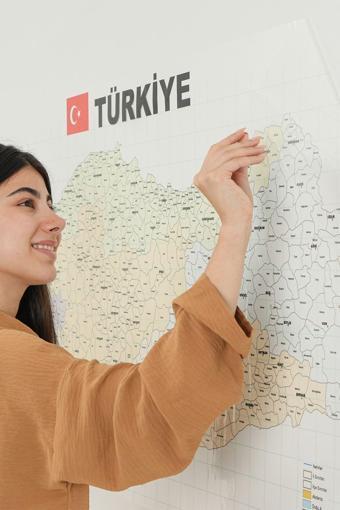 Tutturx Türkiye Haritası Il-İlçeler Haritası 70X150Cm