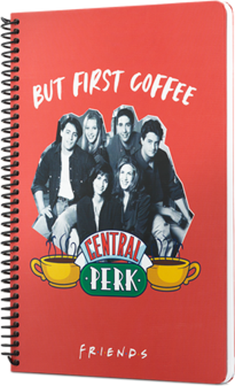 Mabbels Friends Central Perk But First Coffee Spiralli Not Defteri Kırmızı 80 Yaprak Çizgili 17X24Cm Dft-388456