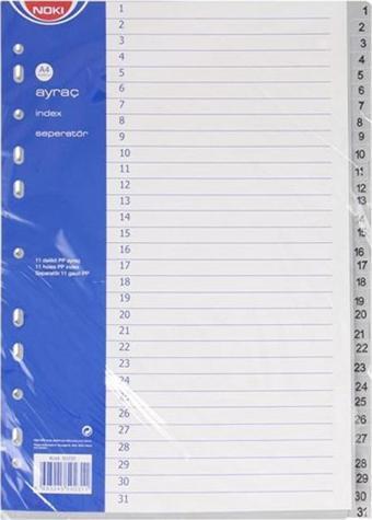 Noki Seperatör 1-31 Rakamlı Plastik A4 59231