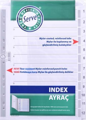 Serve Sv-5325 Karton Seperatör 1-12 Rakamlı