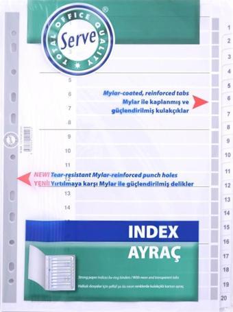 Serve Sv-5326 Karton Seperatör 1-20 Rakamlı