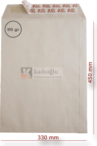 Doğan As-0881 Torba Zarf Kraft 33 X 45 Cm 90 Gr Silikonlu 250 Li (1 Koli 250 Adet)