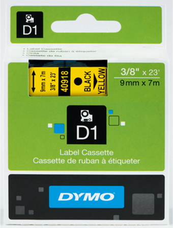 Dymo D1 Şerit 9X7 Mt Sarı-Siyah 40918 S0720730