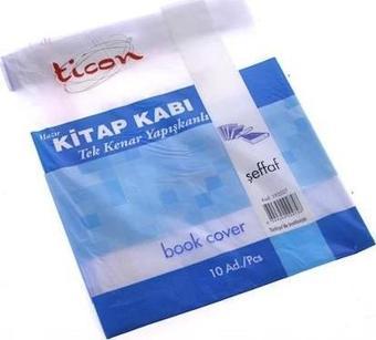Ticon Hazır Kitap Kabı Tek Kenar Yapışkan Şeffaf 10 Lu (1 Paket 10 Adet)