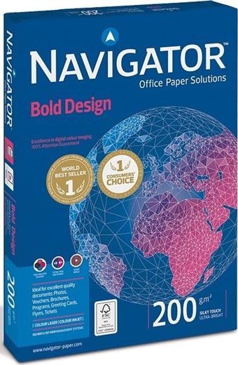 Navigator Gramajlı Fotokopi Kağıdı Laser-Copy-İnkjet Bold Design 150 Yaprak A4 200 Gram Beyaz