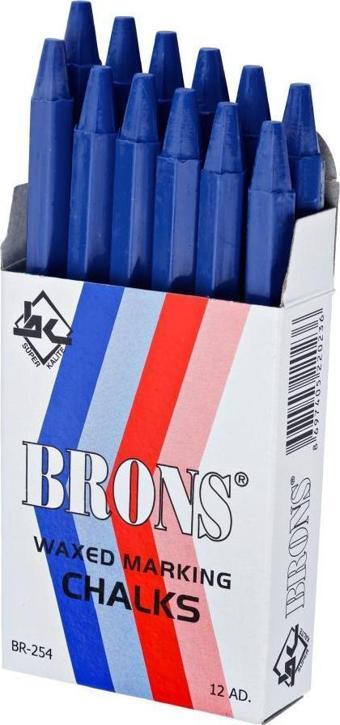 Brons Br-254 Yağlı Tebeşir Mavi 12 Li 