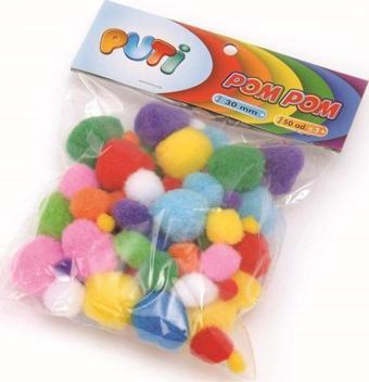 Puti Pom Pom Karışık Ponpon 10-20-30Mm 00251