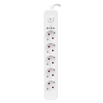 S-lınk Spg501s, 5 Soket, Akım Korumalı Priz, 1.5mt Kablo, 750 Joule (beyaz) %100 Bakır