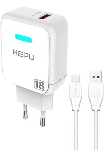 Hepu 3.0 Qualcomm 18W Hızlı Şarj Aleti Type-C Kablo Adaptör Set Samsung Huawei Xiaomi Uyumlu