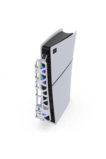 Hobimtek Ps5 Slim Uyumlu Soğutucu Led Işıklı Sessiz Fan 4000Rpm Usb 3.0 Radyatör Isı Emici Üç Fanlı