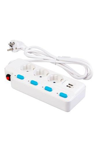 Hobimtek Rt-05 Termal Akım Korumalı 2500W 10 Amper 3 Lü Priz 1.5 Metre Uzatma Kablosu Çoklu Priz 2 Usb