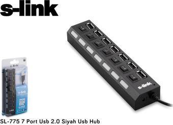 S-Link 7 Port Usb 2.0 Siyah Usb Hub Sl-775