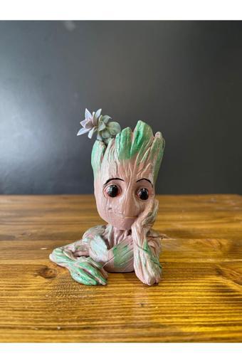 3Cup Design Ağaç Adam Figür-Mini Dekor-Ağaç Adam Sukulent Saksısı Ve Biblo-Hediye Figür