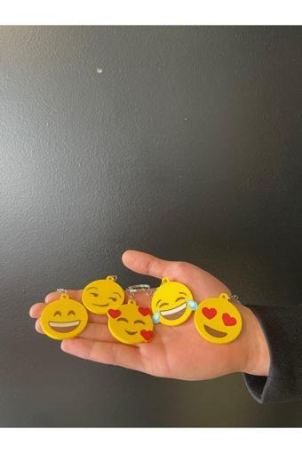 3Cup Design Emoji Anahtarlık-10 Adet Emoji Anahtartarlık-Hediye Anaharlık-Set Anahtarlık