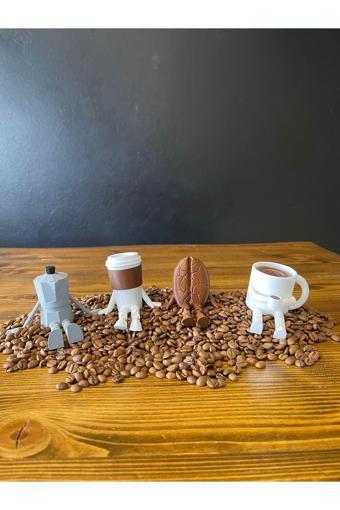 3Cup Design Kahve Köşesi Sevimli Biblolar-4Lü Sevimli Biblolar-Kahve Köşesi Dekor Set