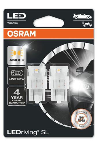 Osram T20 Çift Devreli Led Ampul Amber 12V (1 Takım-2 Adet)