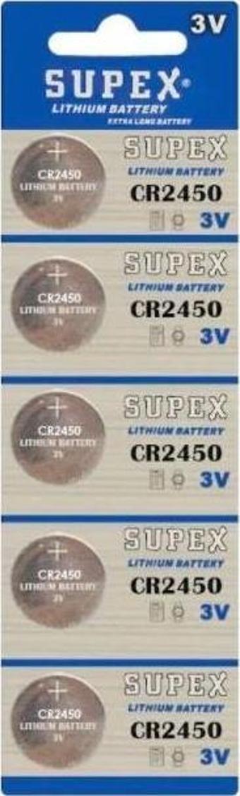 Supex Cr2450-C5 3V Lityum Düğme Pil 5 Li Paket